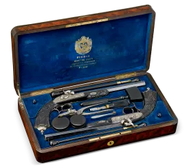 Cased Pair of Percussion Pistols by Firmin Paris