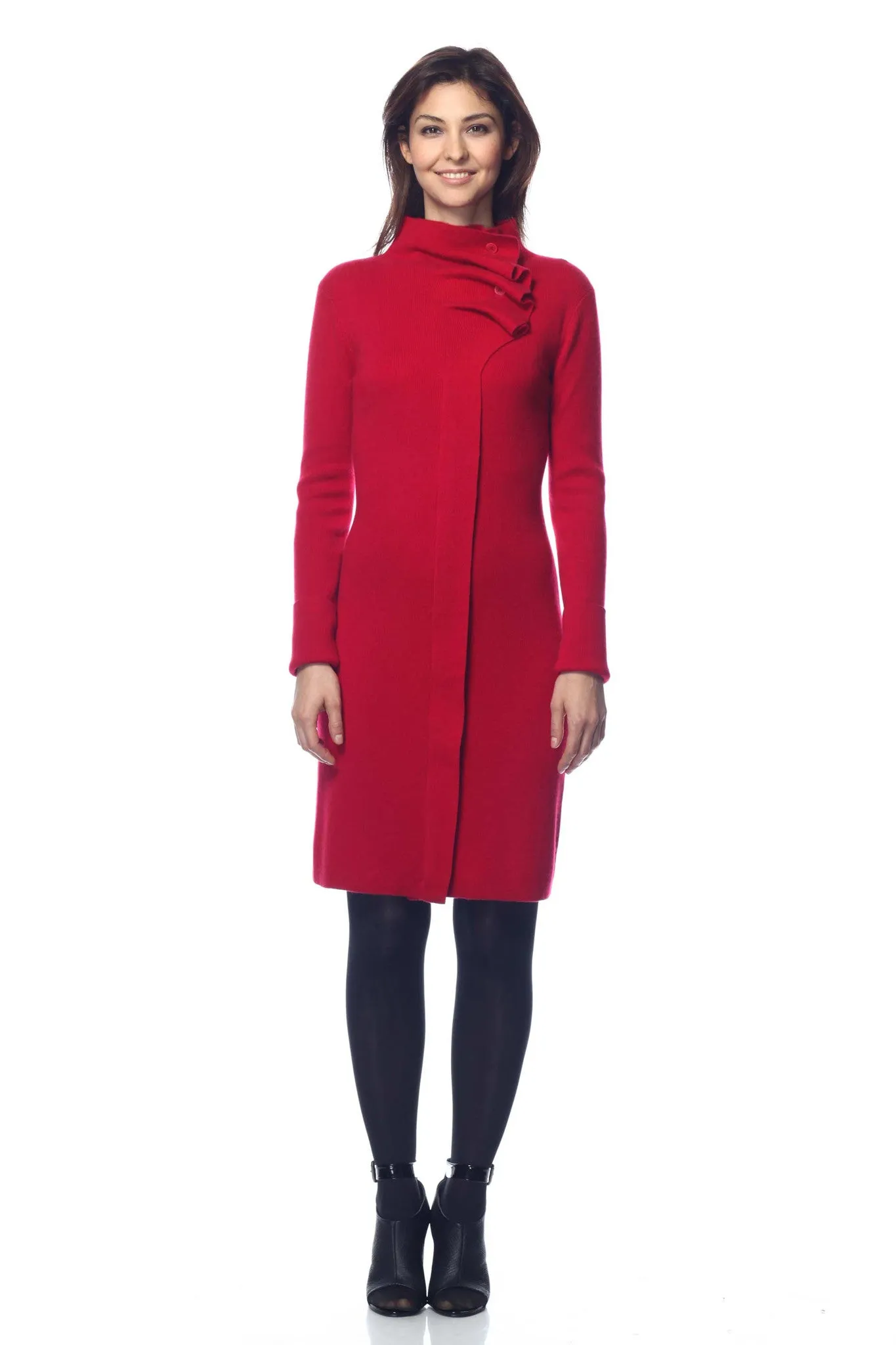 Catherine Convertible 100% Cashmere Dress/Cardigan - Black