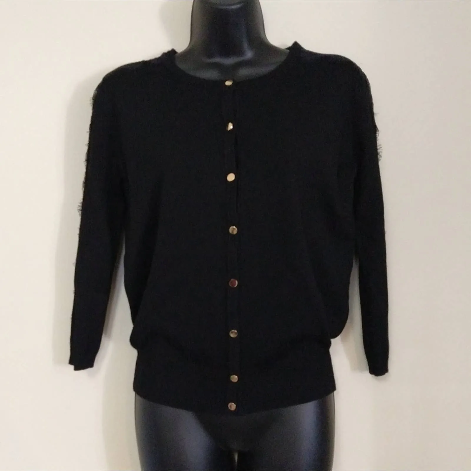 Catherine Malandrino Eyelash Lace Sleeve Cardigan