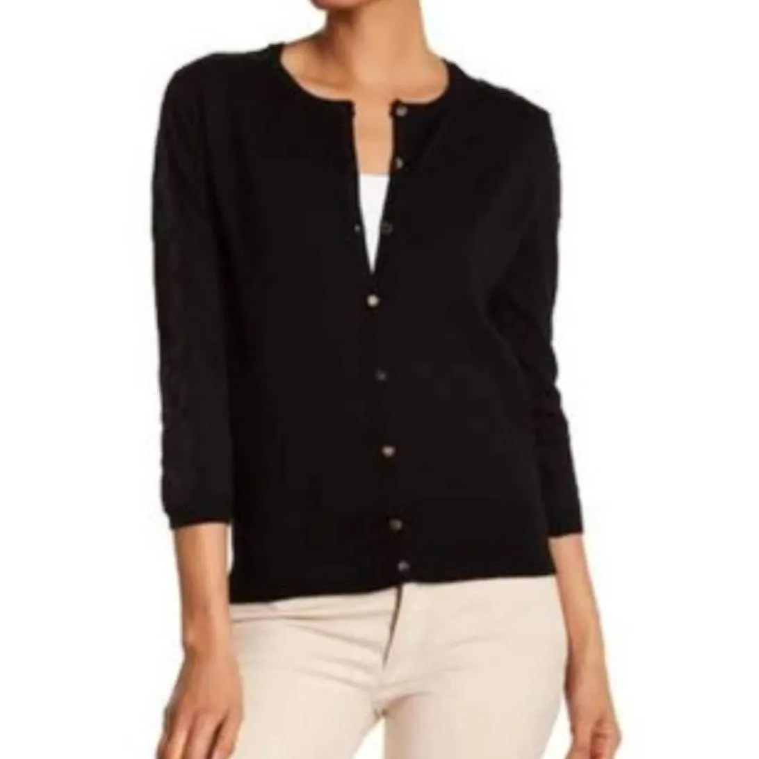 Catherine Malandrino Eyelash Lace Sleeve Cardigan