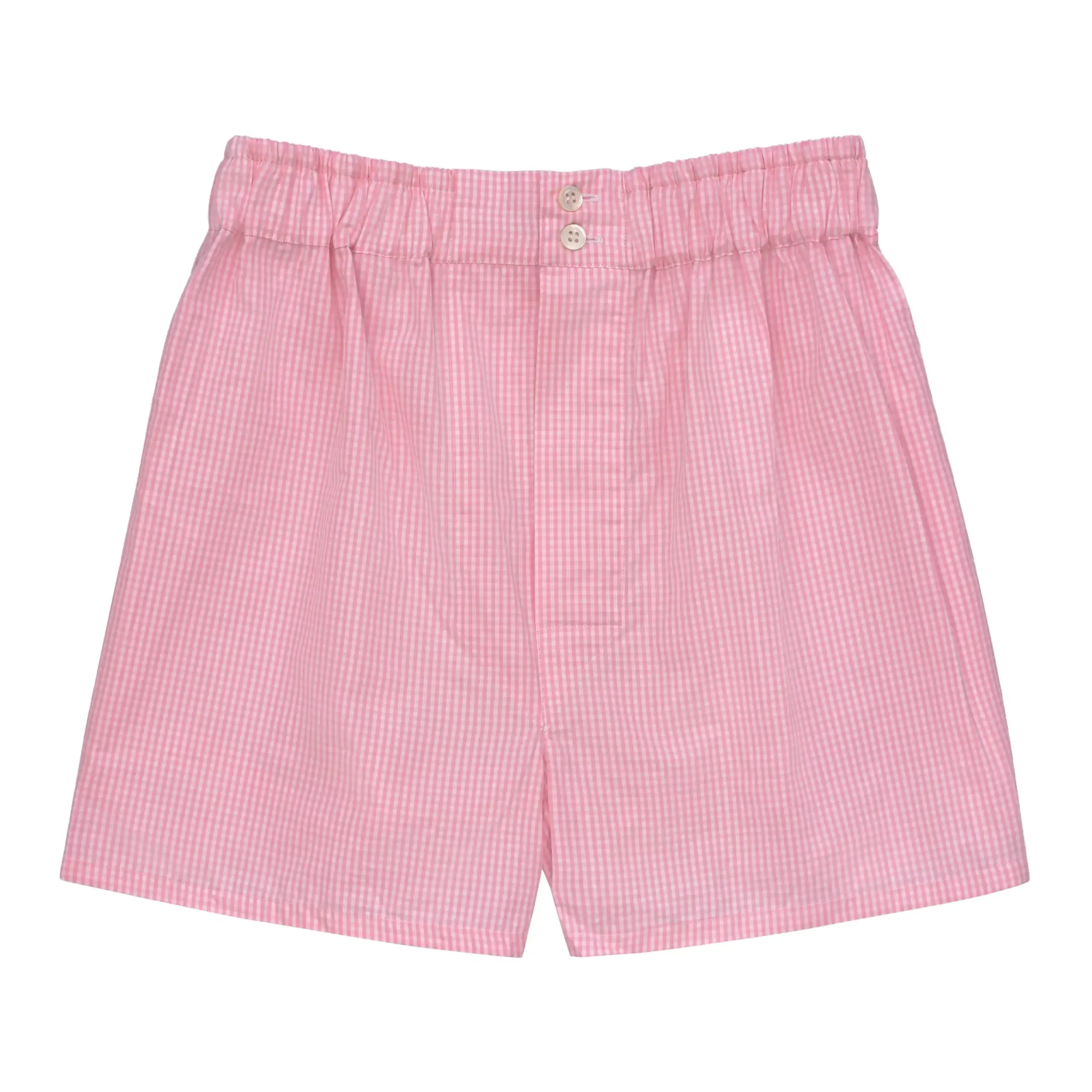 Checked Boxer Shorts in Pink and White