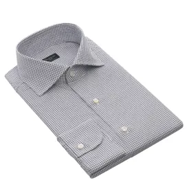 Checked Cotton Shirt in Blue and White