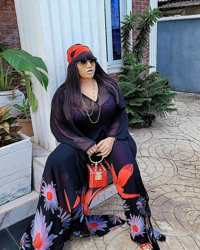 Chiffon cardigan loose pants two-piece set African robe