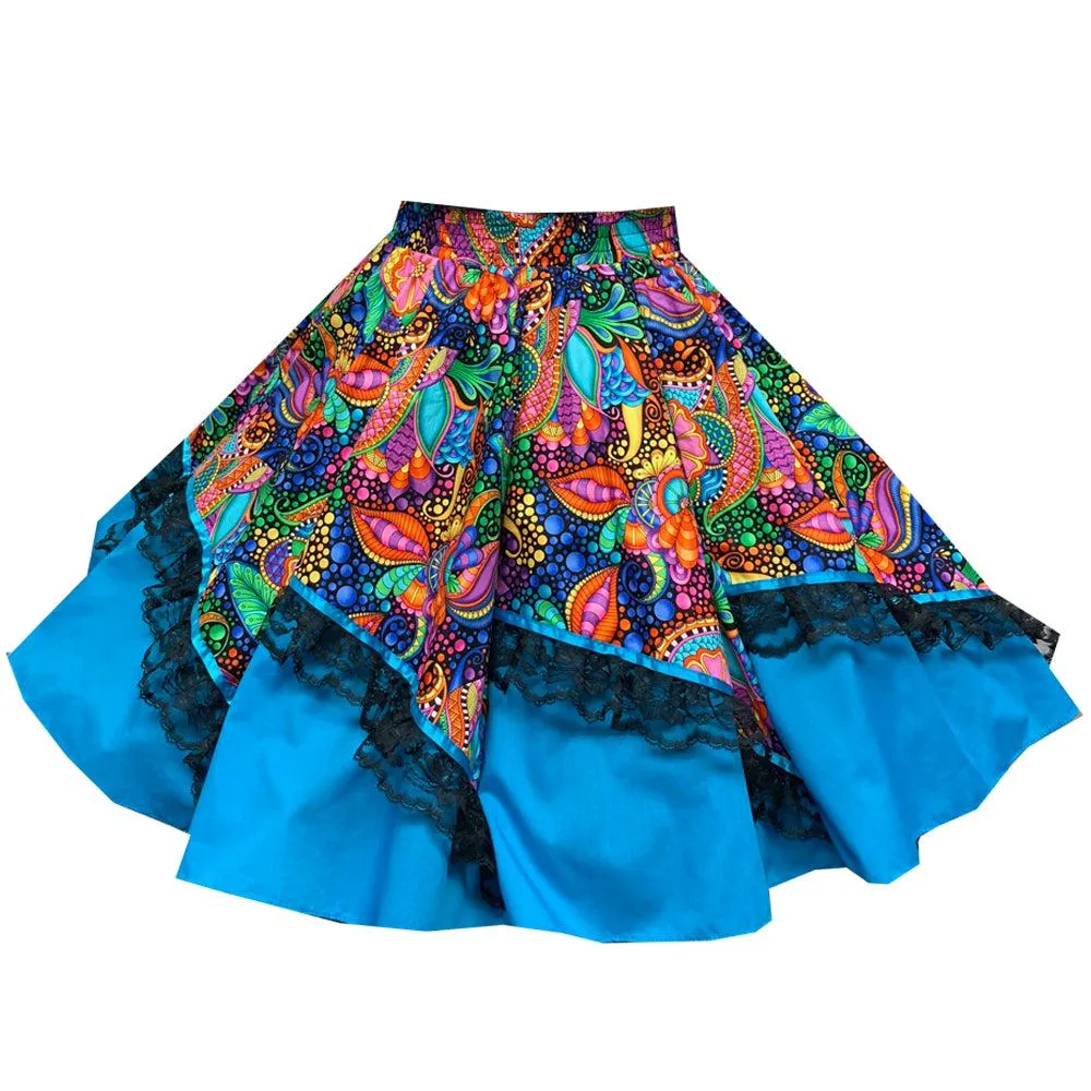 Vibrant Square Dance Skirt for Carnival Festivities