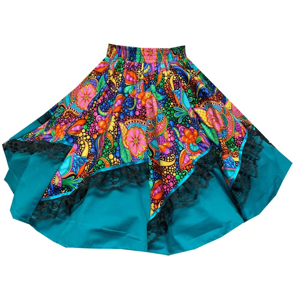 Vibrant Square Dance Skirt for Carnival Festivities