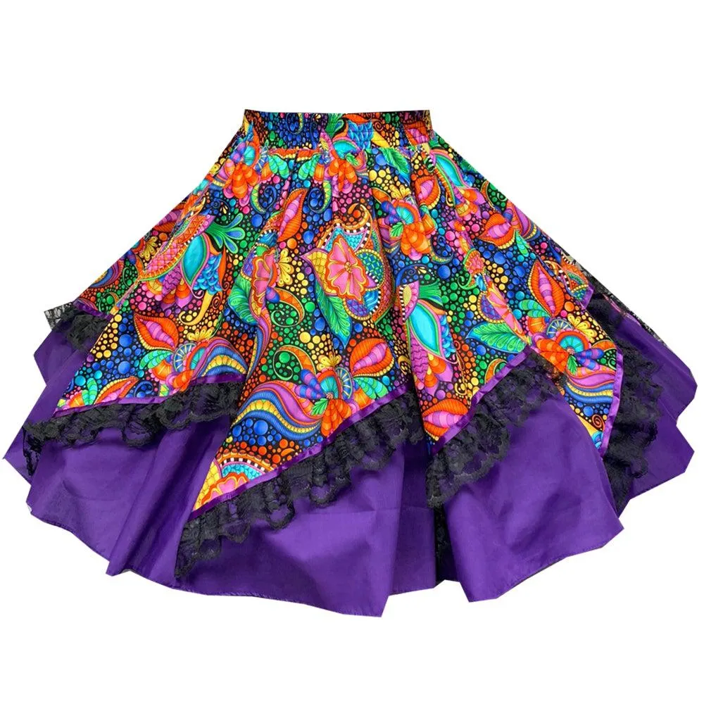 Vibrant Square Dance Skirt for Carnival Festivities