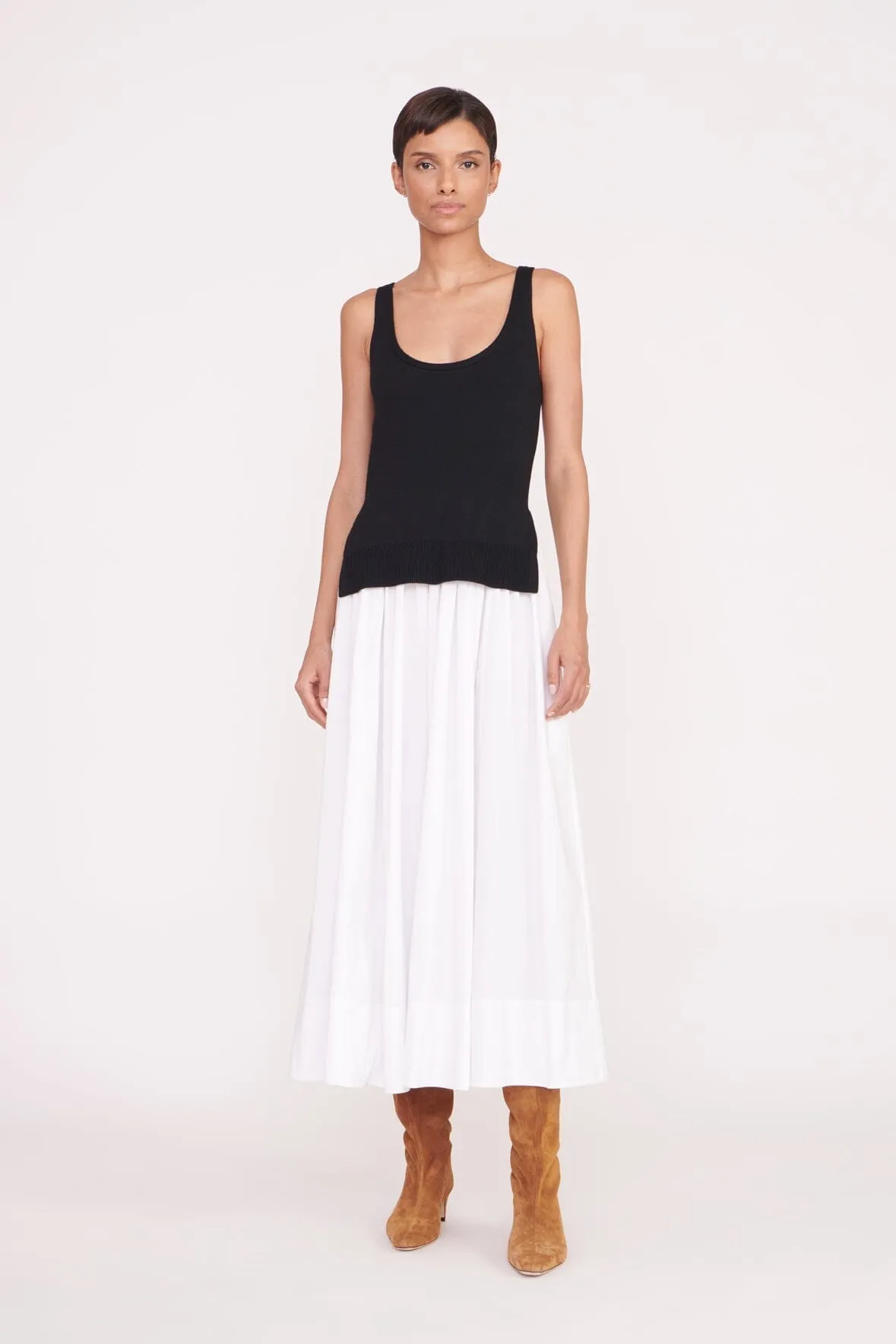 COREY DRESS | TAN WHITE