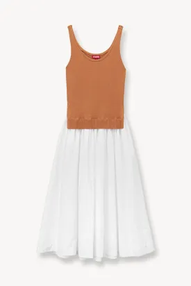 COREY DRESS | TAN WHITE