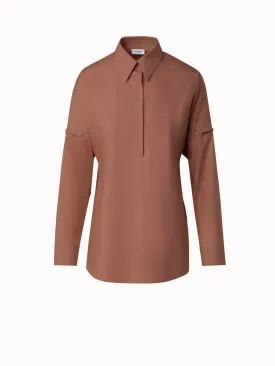 Cotton Blouse with Removable Sleeves