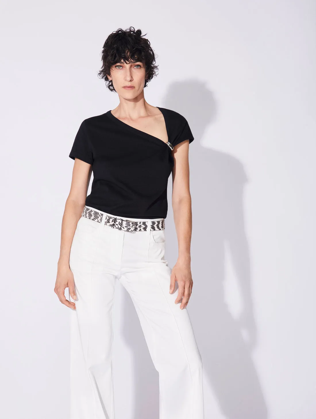 Cotton Jersey Draped T-Shirt