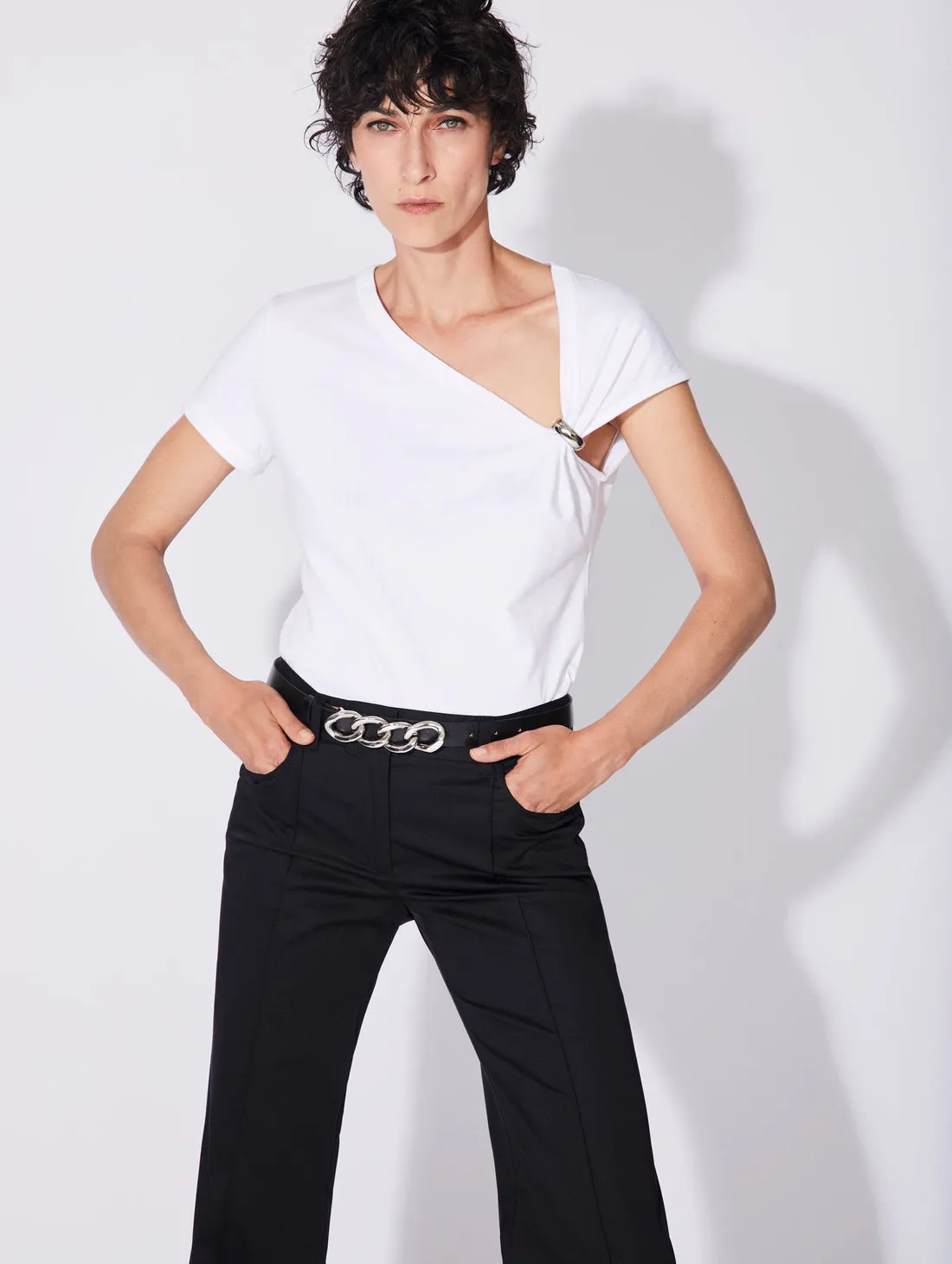 Cotton Jersey Draped T-Shirt