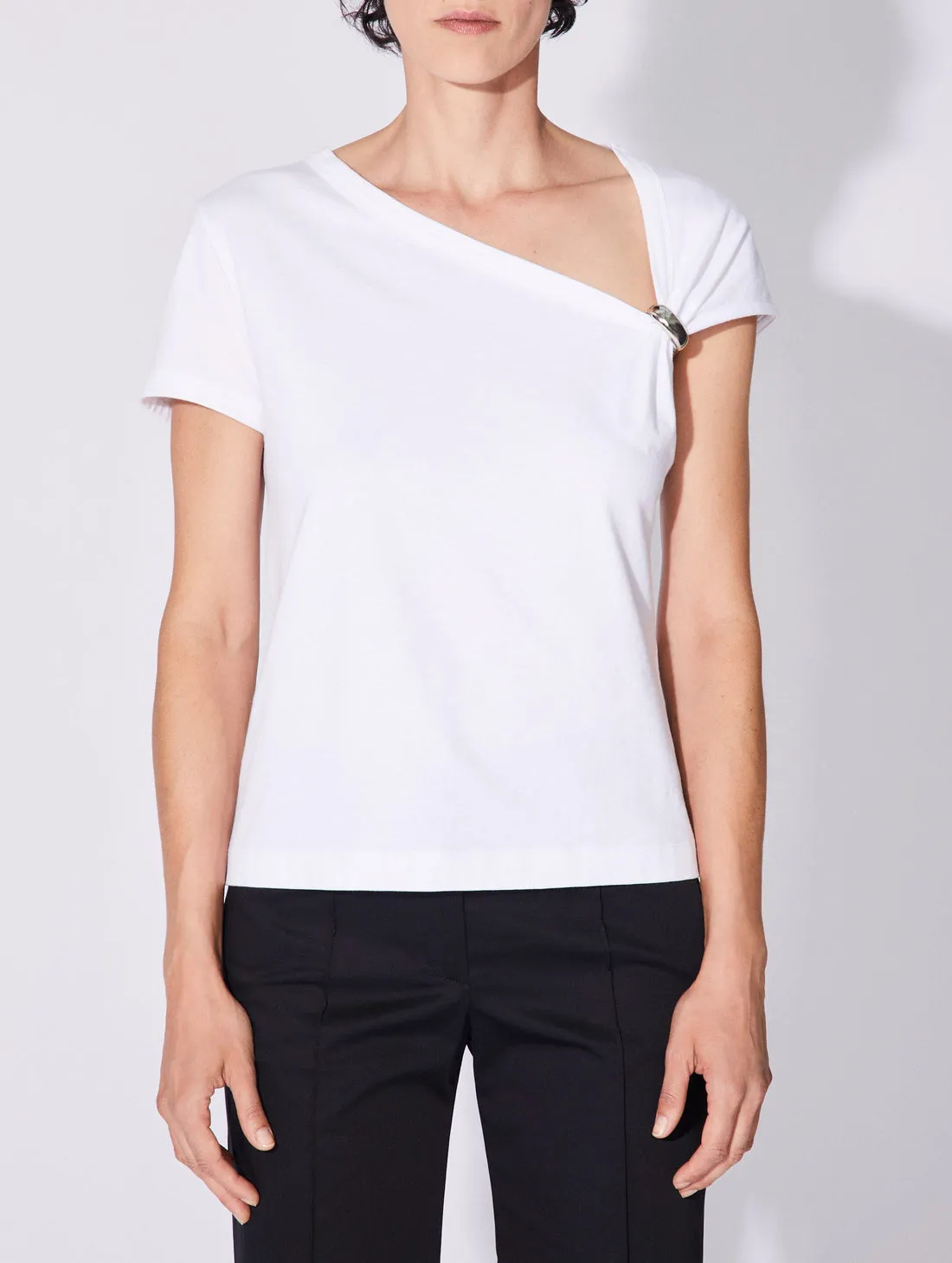 Cotton Jersey Draped T-Shirt