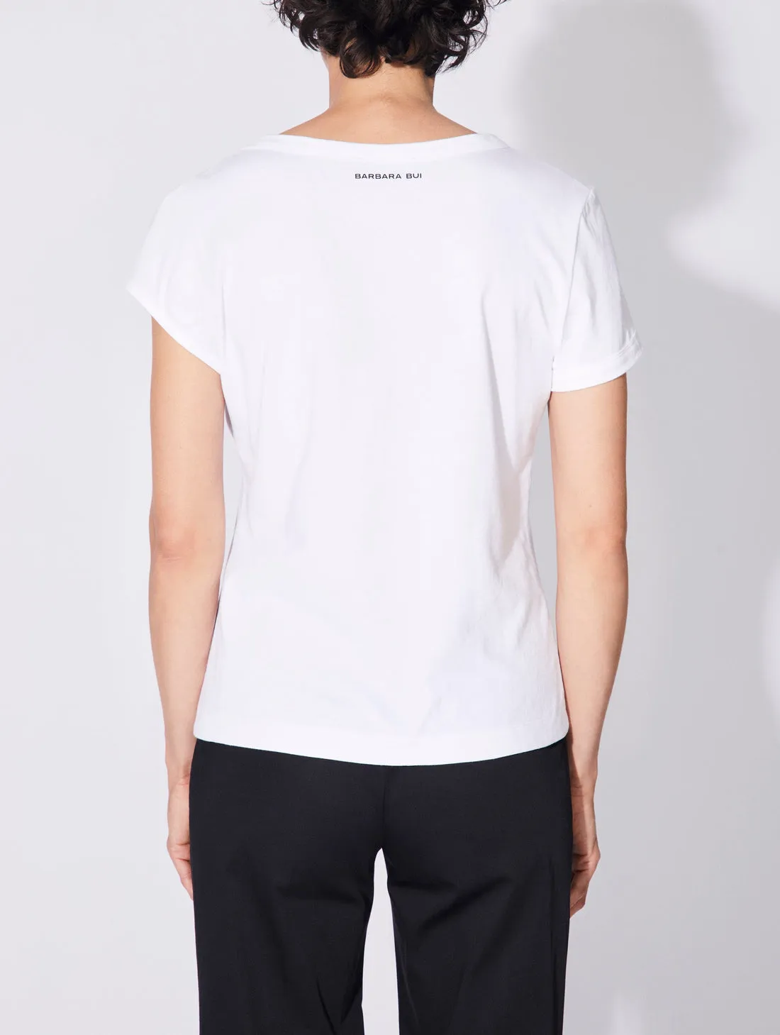 Cotton Jersey Draped T-Shirt