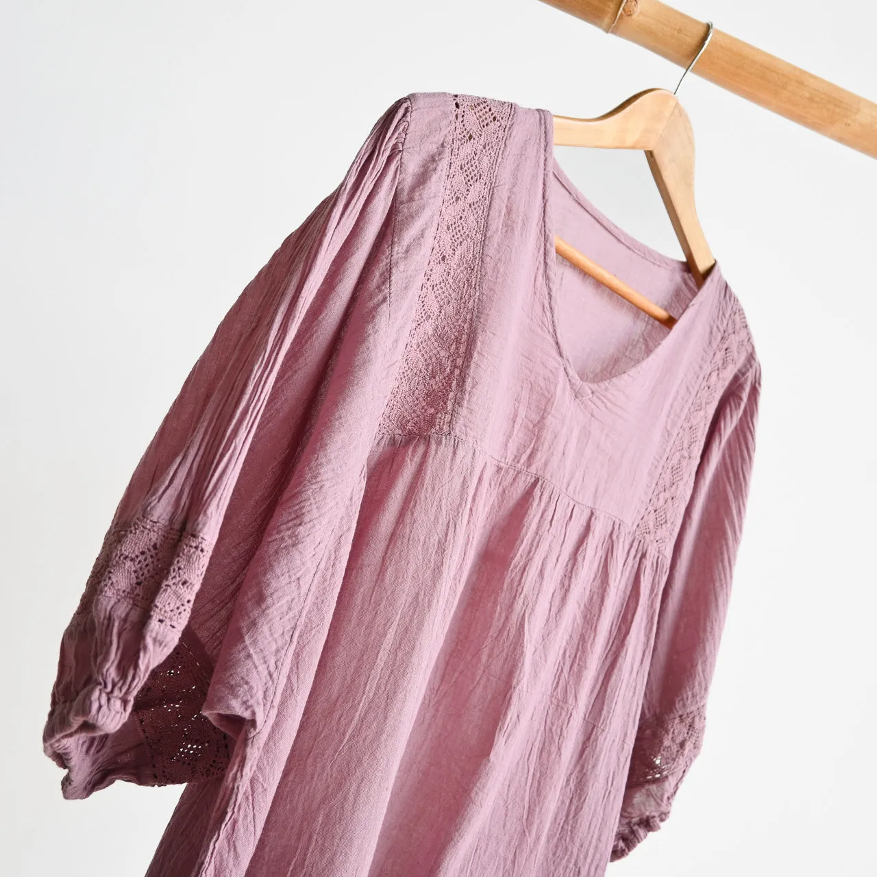 Cotton Lace Peasant Blouse