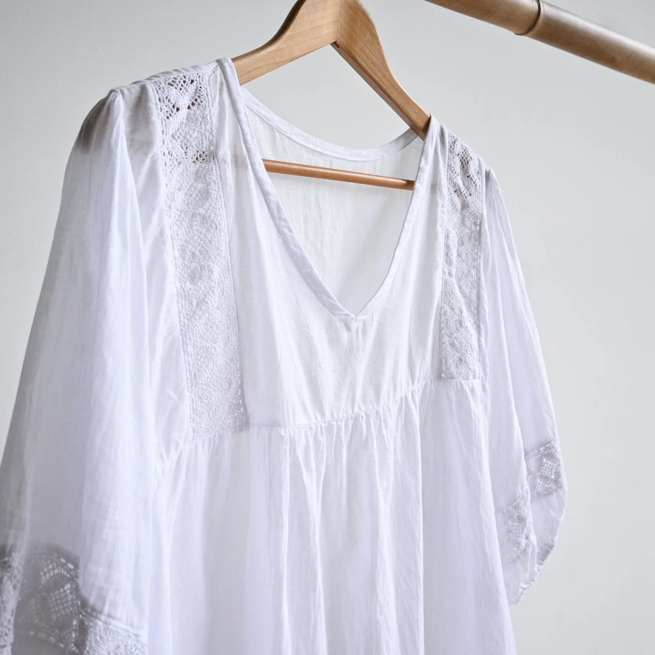 Cotton Lace Peasant Blouse