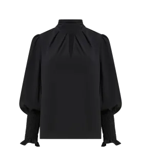 Crepe Light Keyhole Top - Blackout