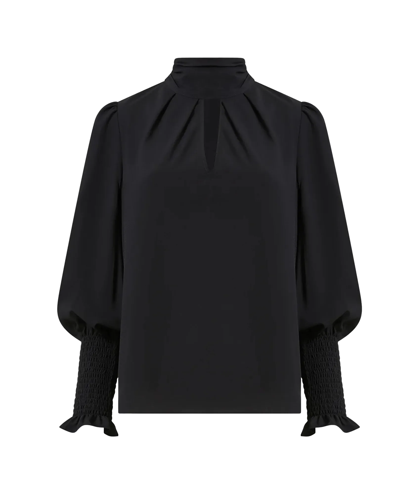 Crepe Light Keyhole Top - Blackout