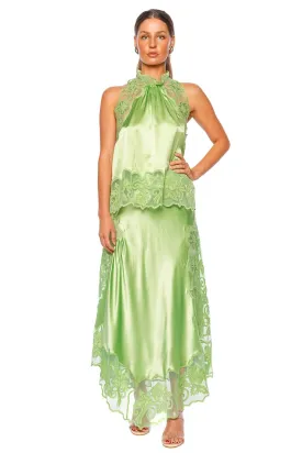 Cressida Silk Lace Midi Skirt