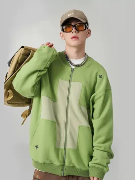 Cross Contrast Zipped Jacket