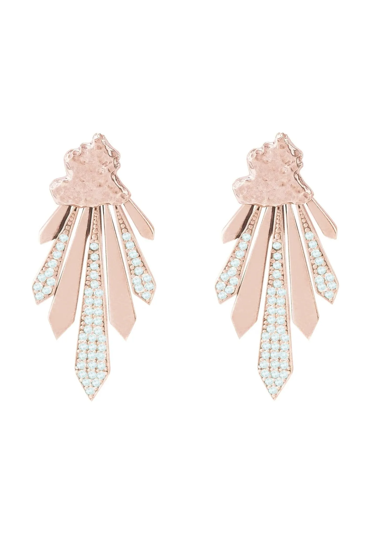 Deco Fan Ear Jacket Aqua Rosegold