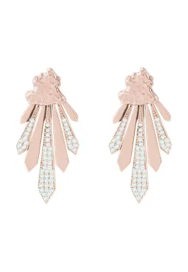 Deco Fan Ear Jacket Aqua Rosegold