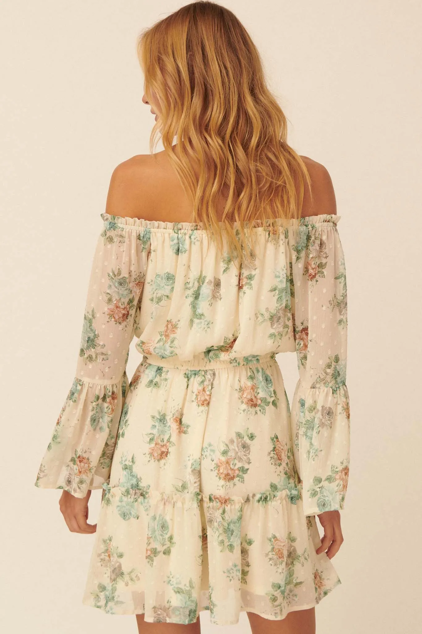 Deeper Love Floral Off-Shoulder Peasant Dress