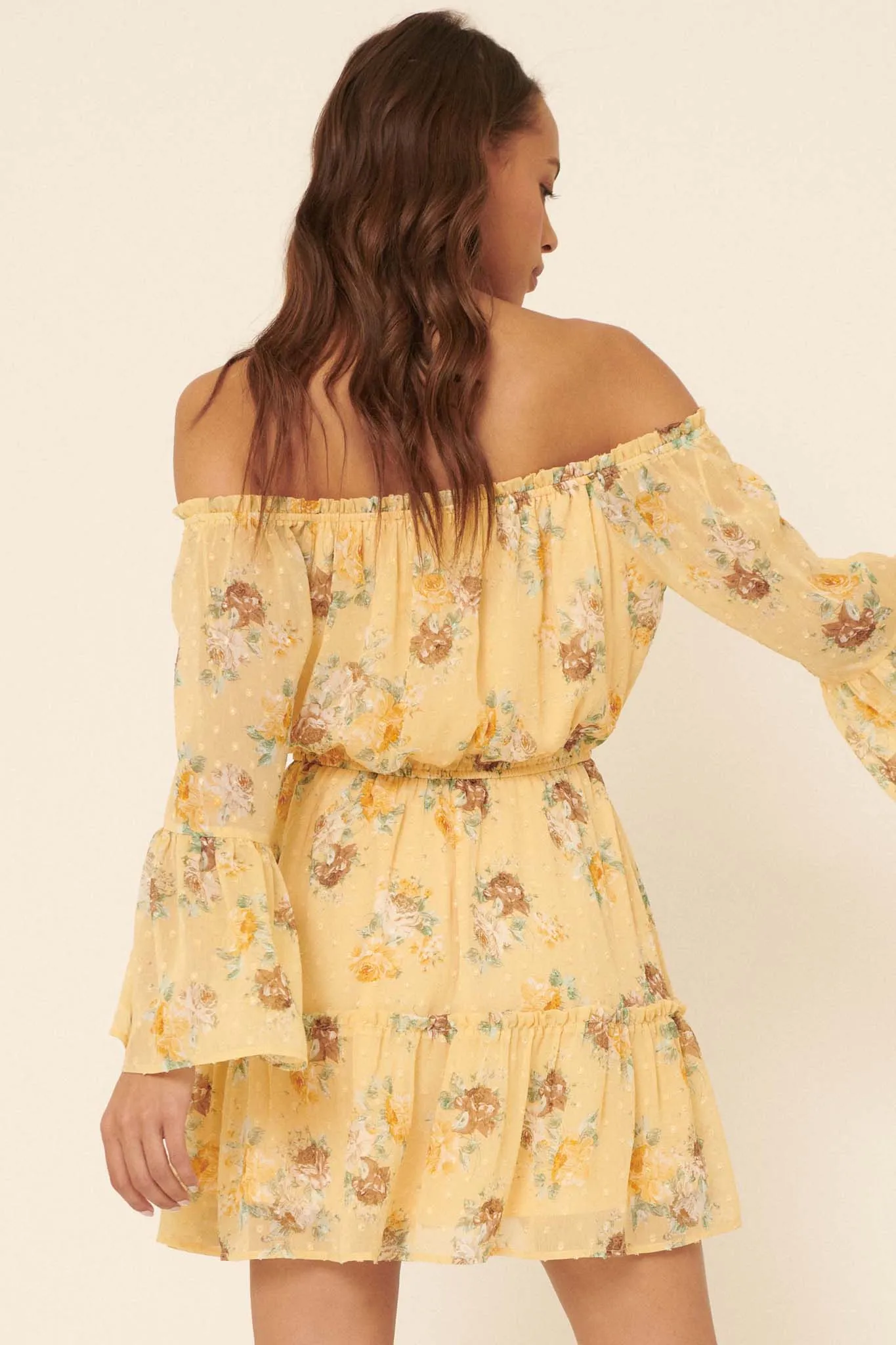 Deeper Love Floral Off-Shoulder Peasant Dress