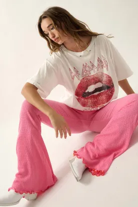 Def Leppard Love Bites Lips Distressed Graphic Tee