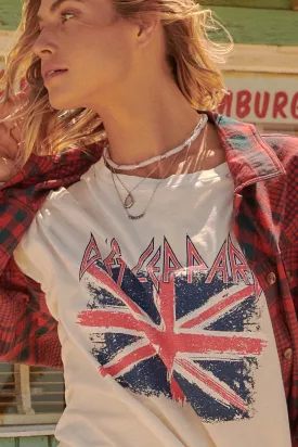 Def Leppard Union Jack Distressed Graphic Tee