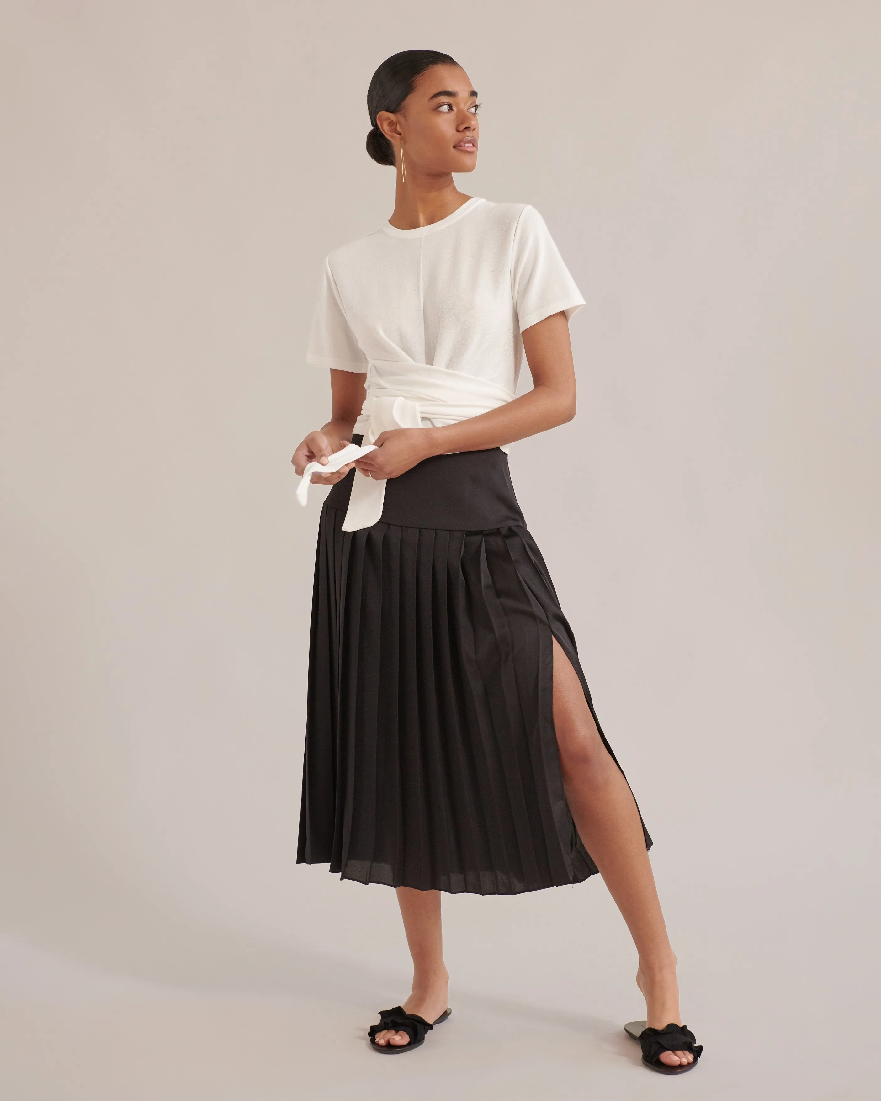 Delphine Pleated Silken Skirt