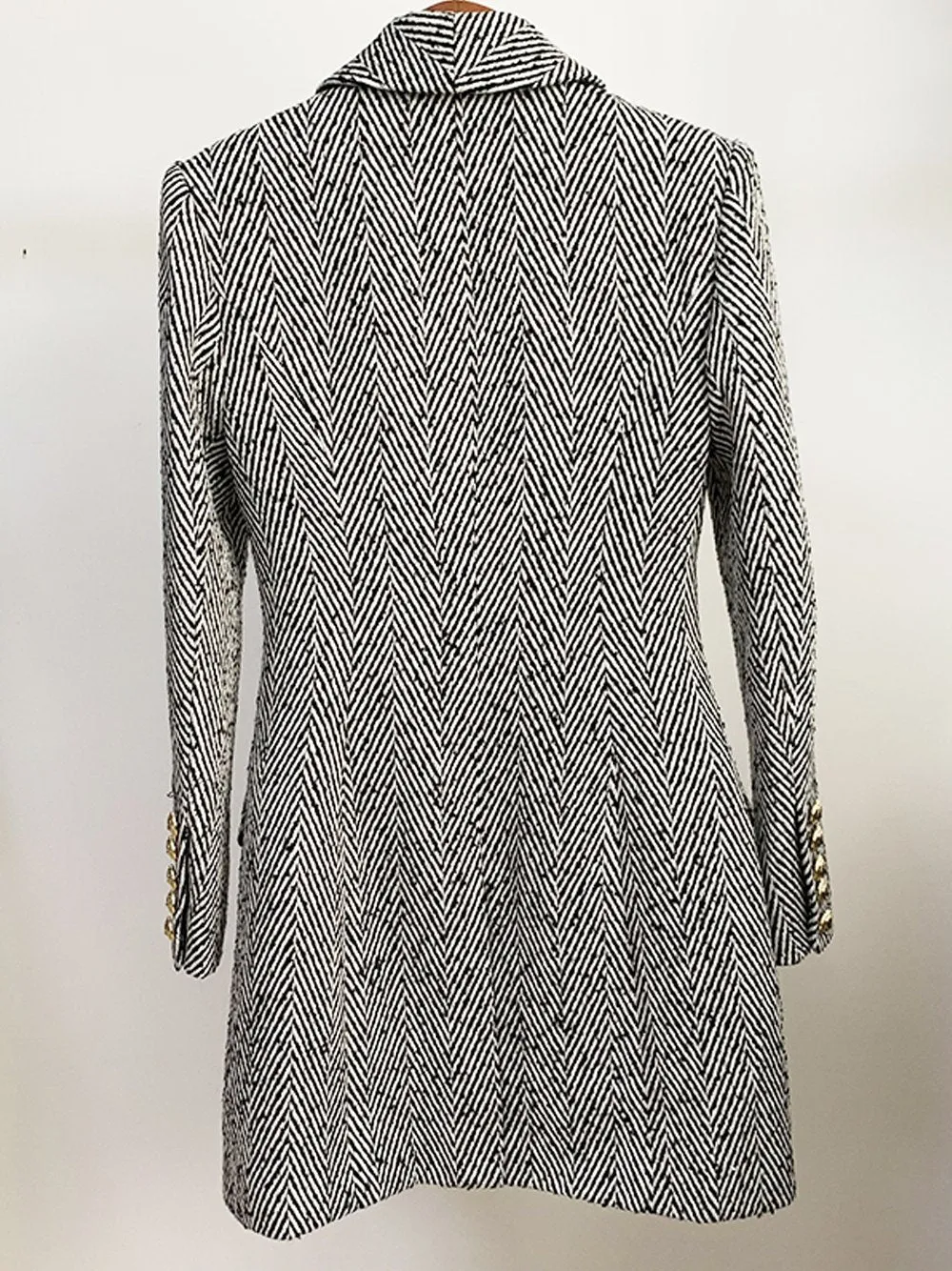 Double Breasted Herringbone Coat