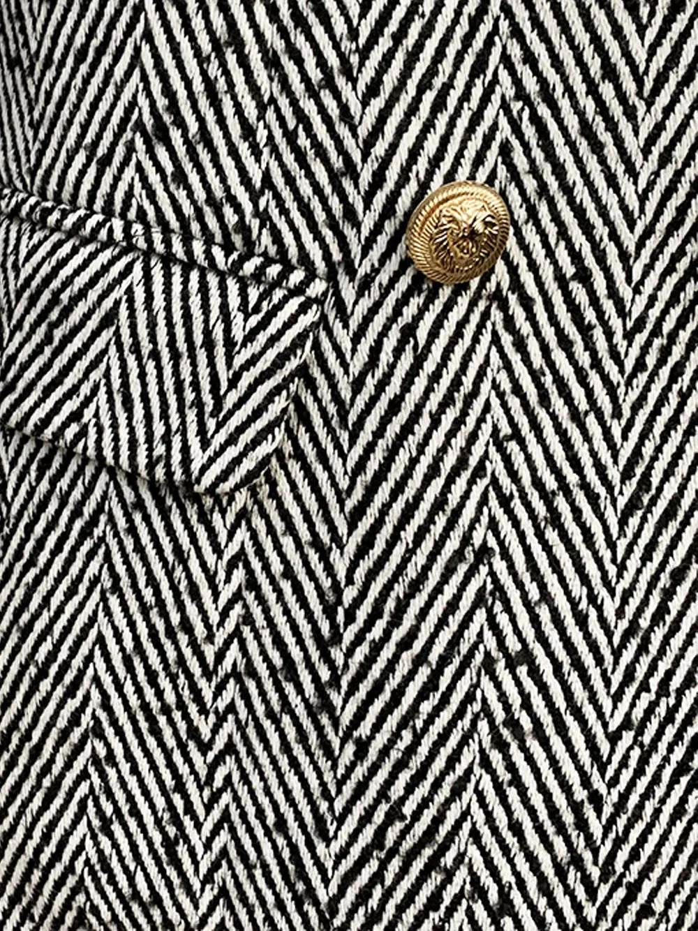 Double Breasted Herringbone Coat