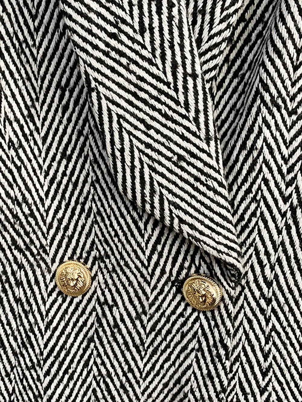 Double Breasted Herringbone Coat