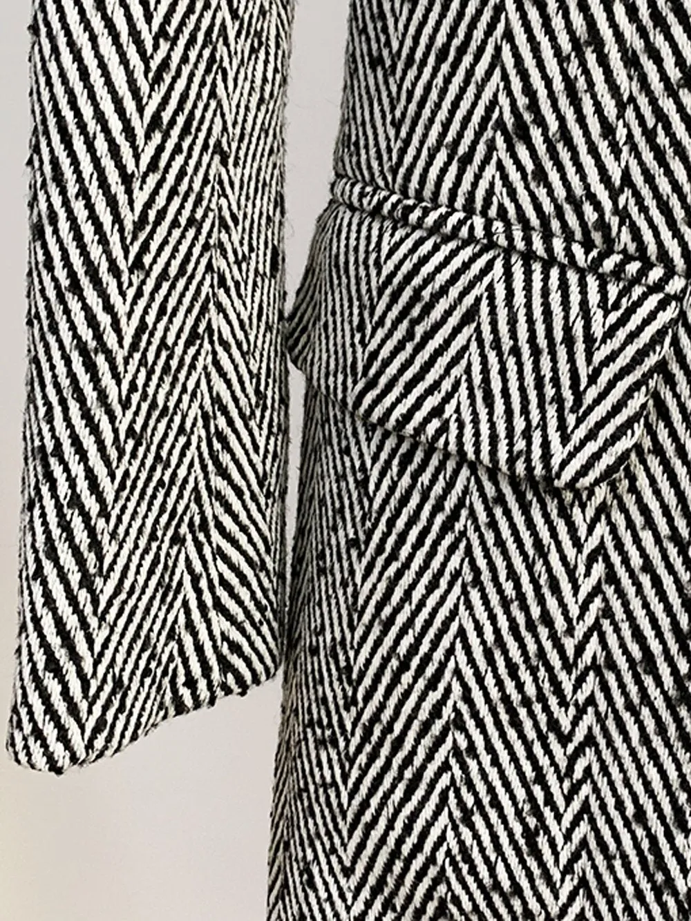 Double Breasted Herringbone Coat