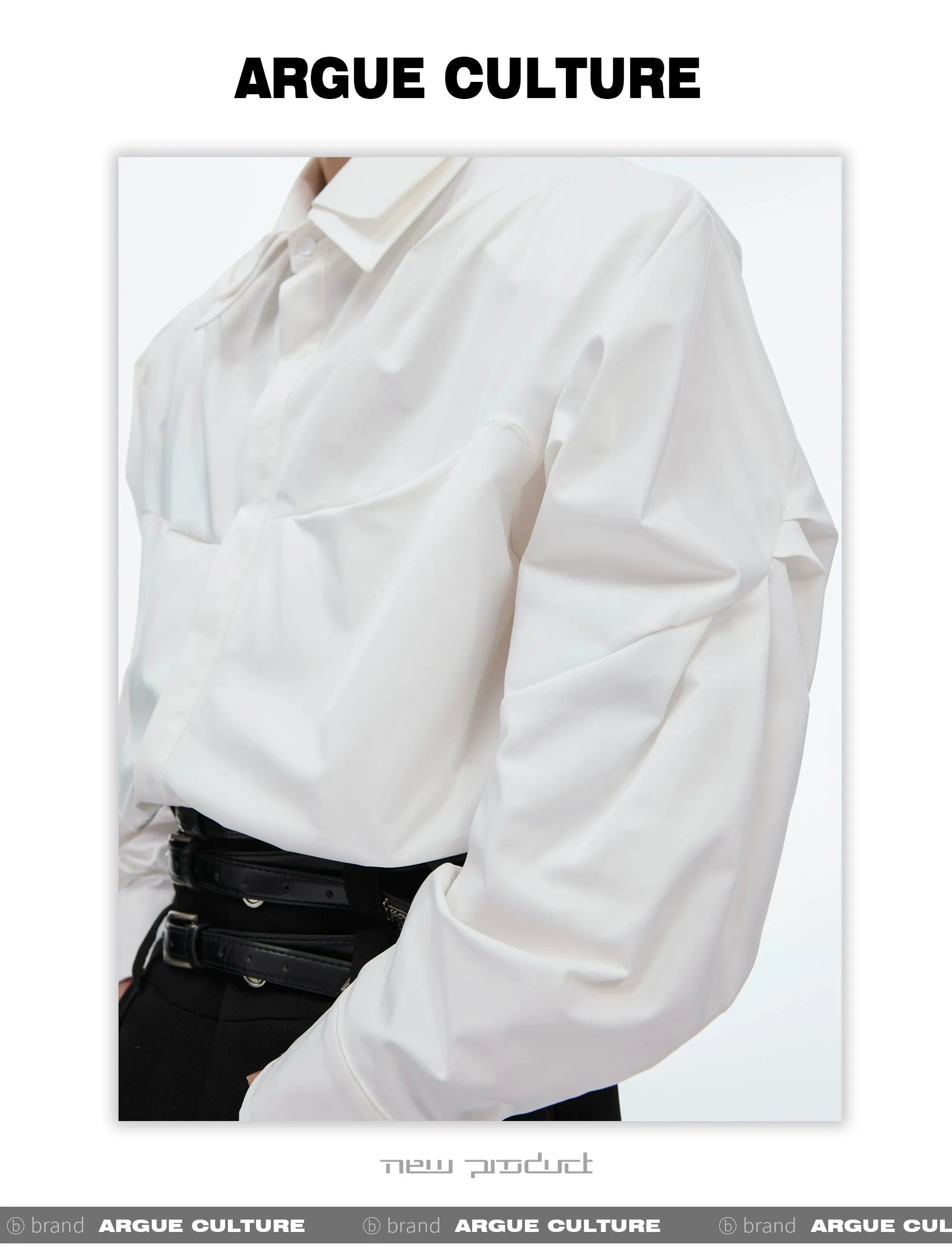 Double Collar Pleated Shirt