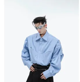 Double Collar Pleated Shirt