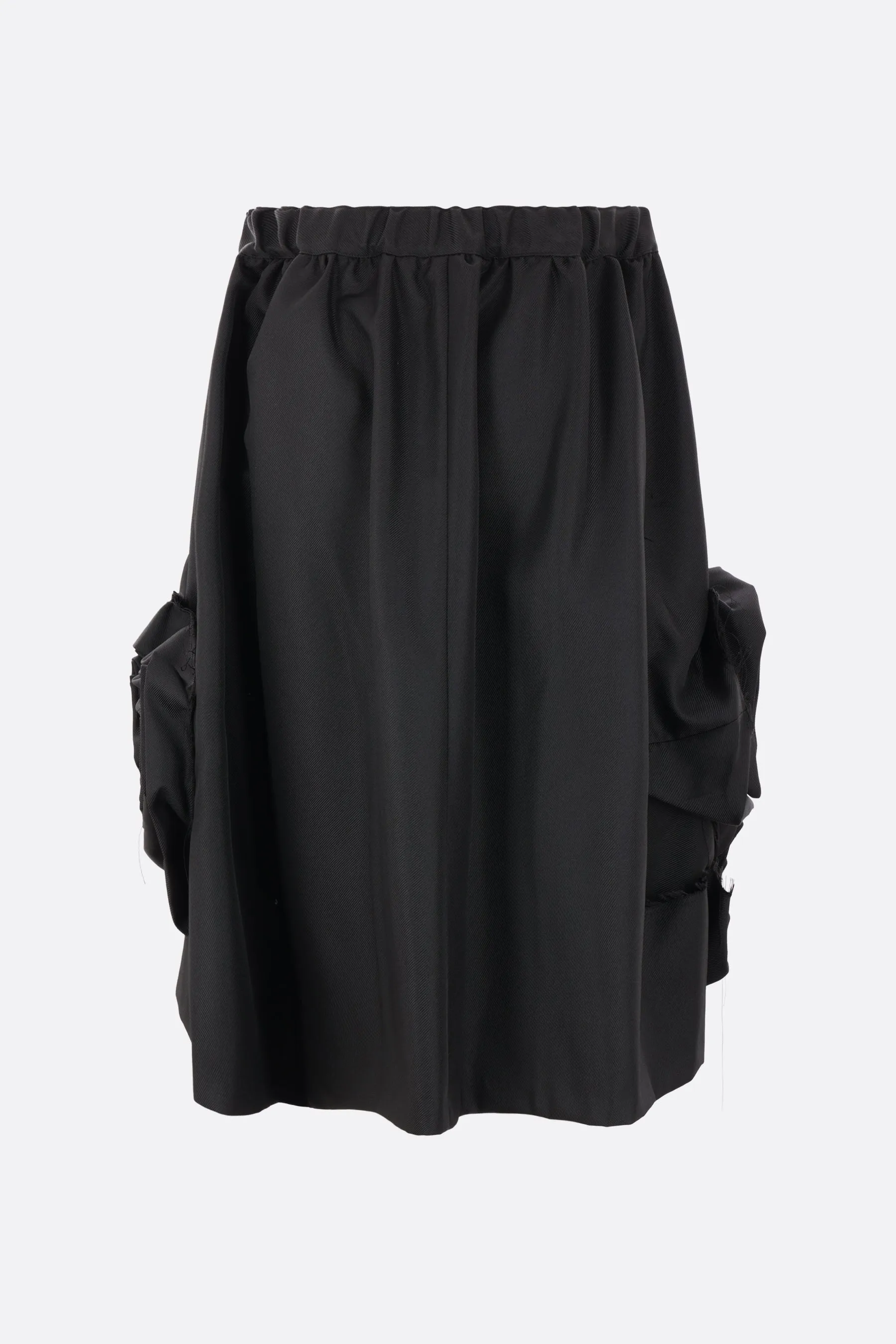 drill midi skirt with oversize roses