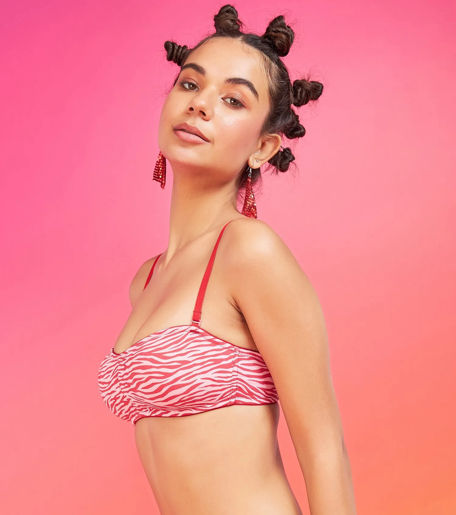 Enamor XO Zebra Print Non-Wired Non Padded Multiway Bra - Nella