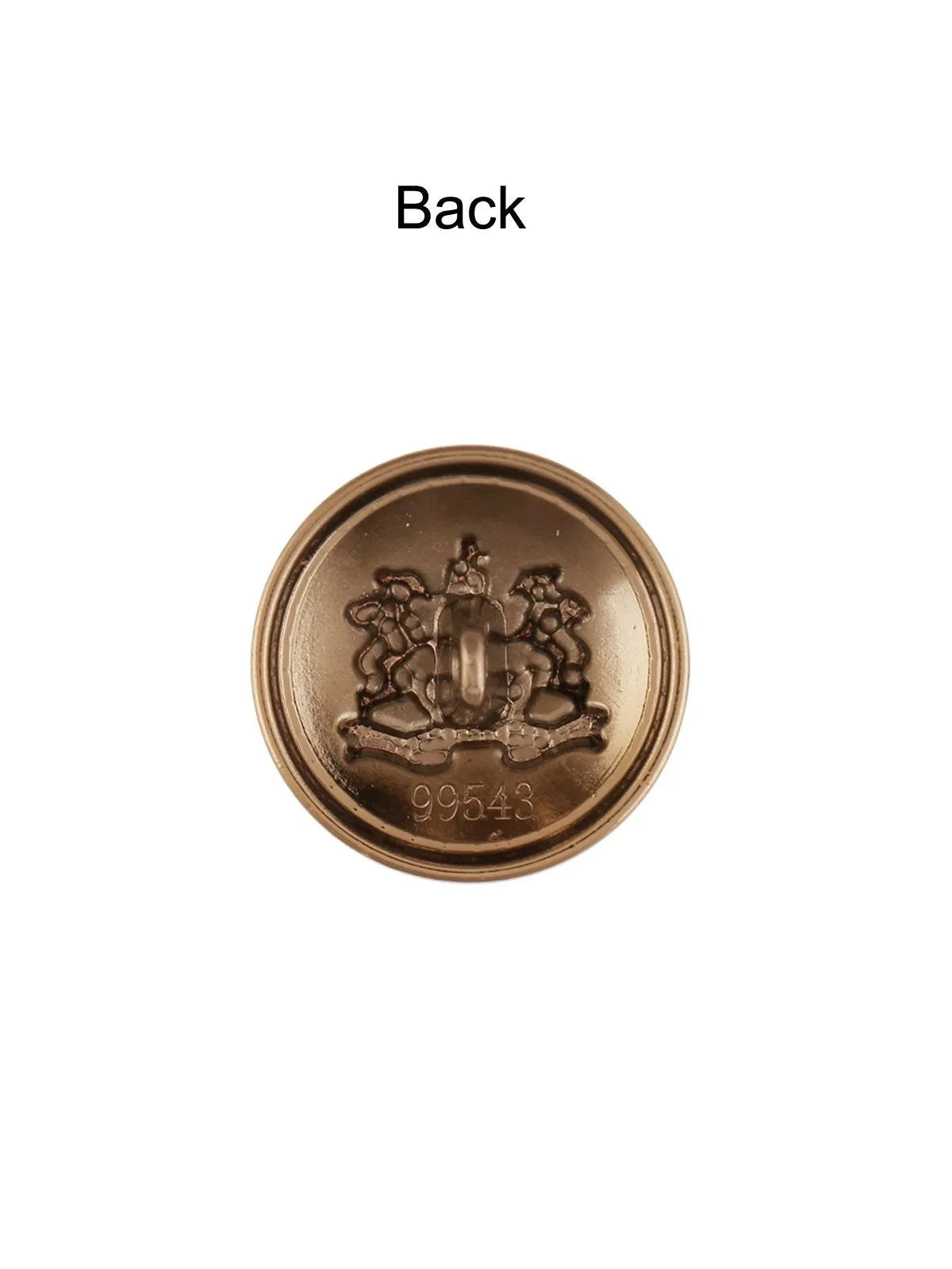 Engraved Logo Round Shape Shiny Brass Shank Button