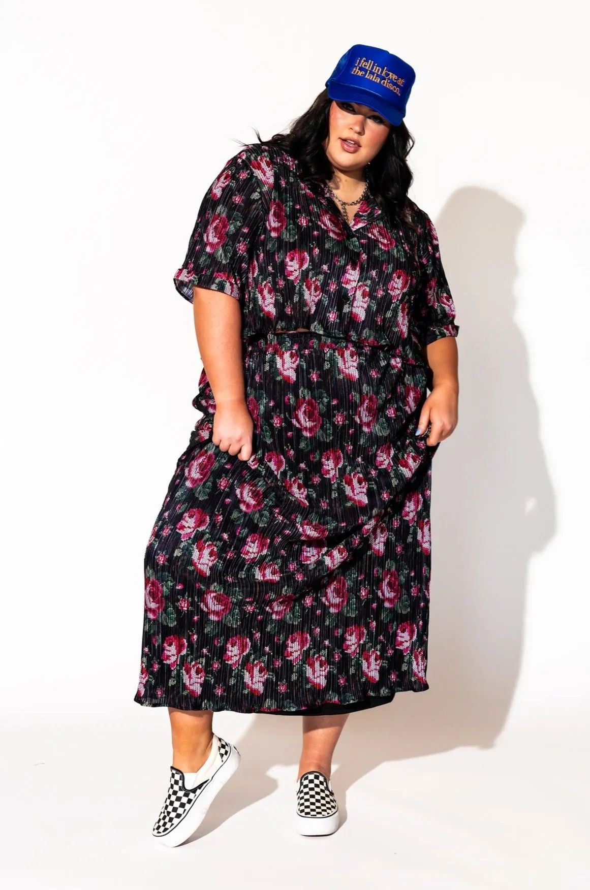 Ćest la Vie Plissé Skirt Set in Cross Stitch Floral