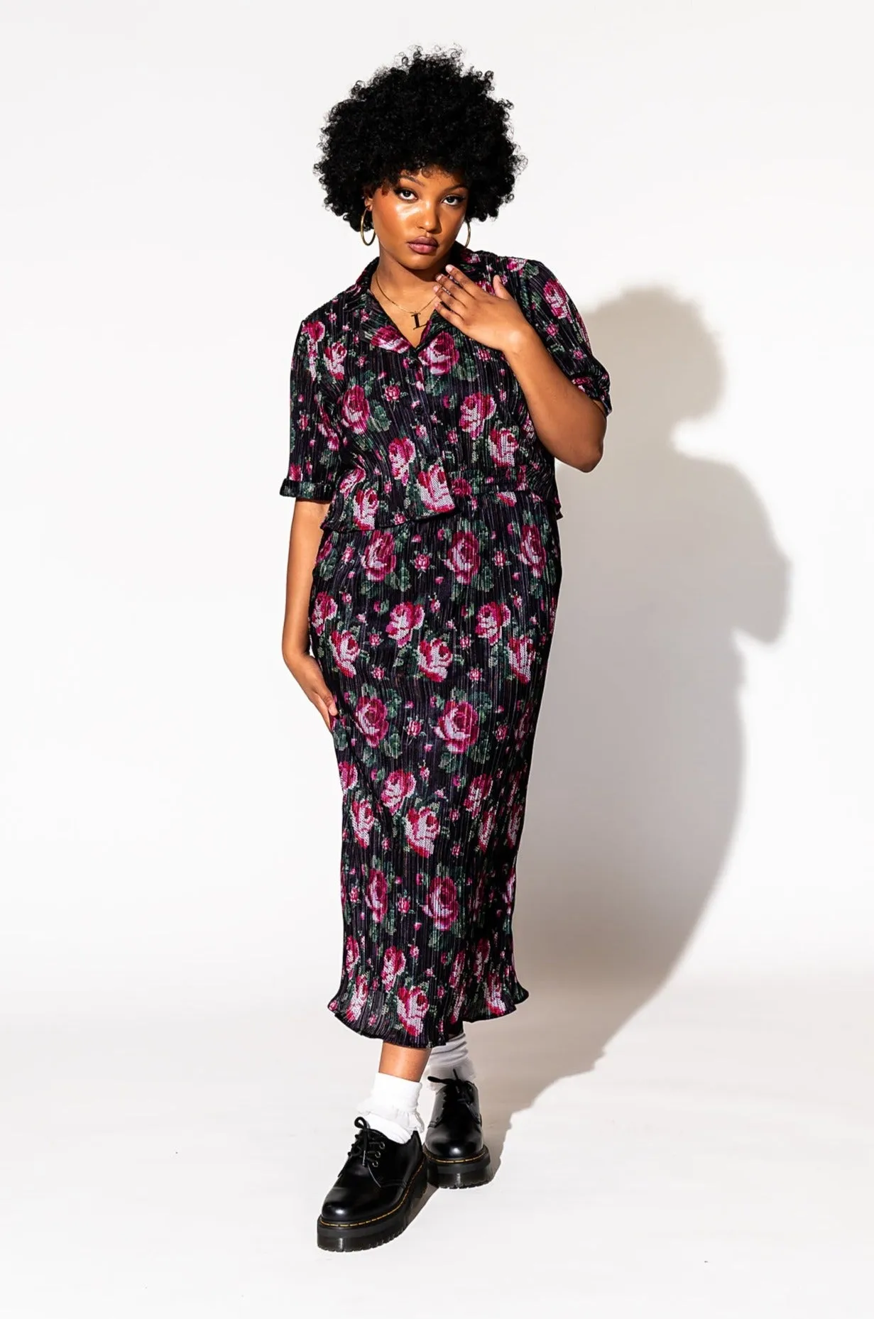Ćest la Vie Plissé Skirt Set in Cross Stitch Floral
