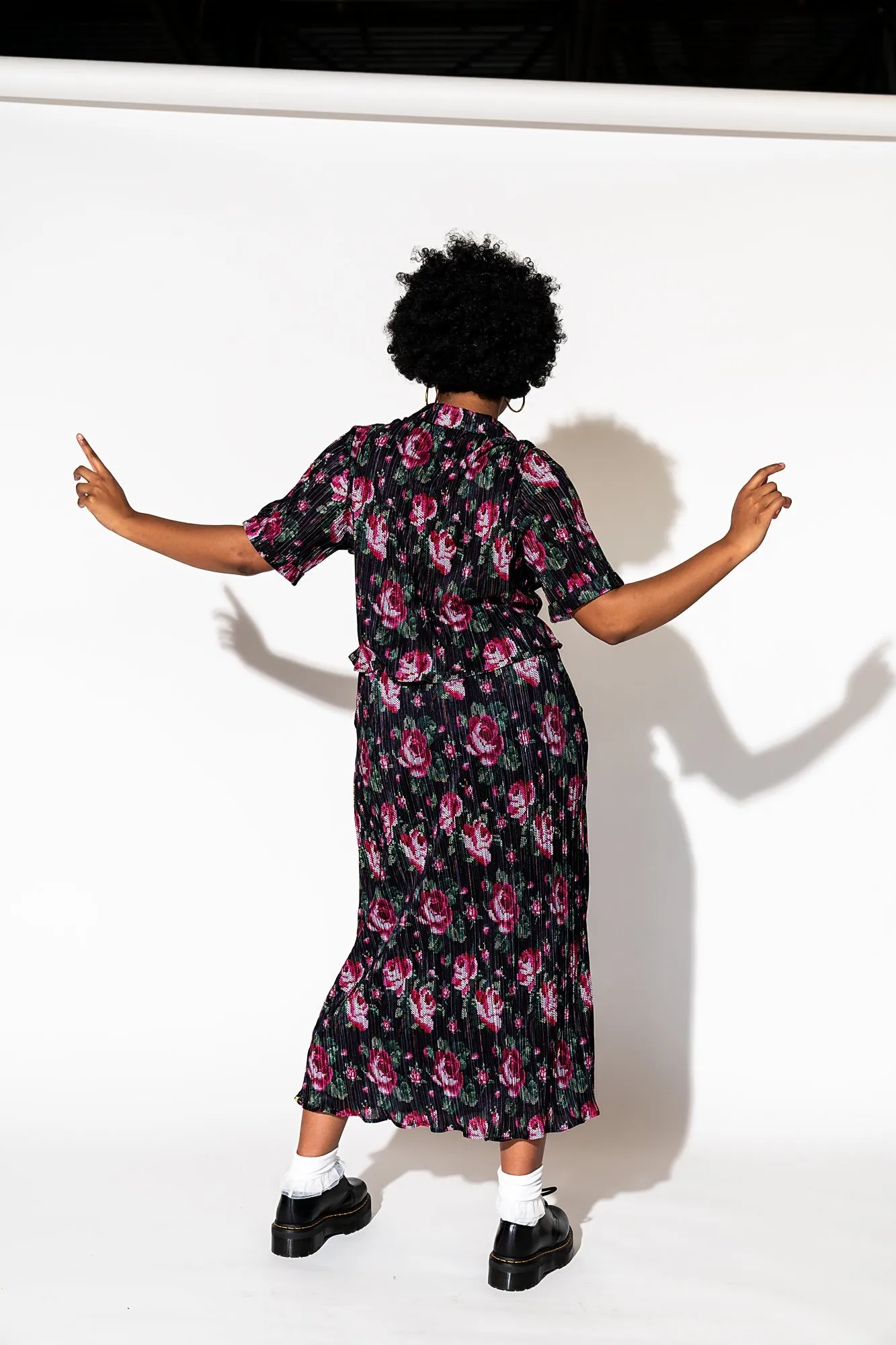 Ćest la Vie Plissé Skirt Set in Cross Stitch Floral