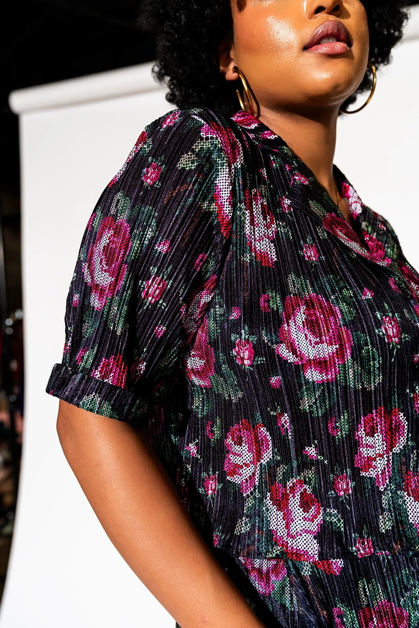 Ćest la Vie Plissé Skirt Set in Cross Stitch Floral