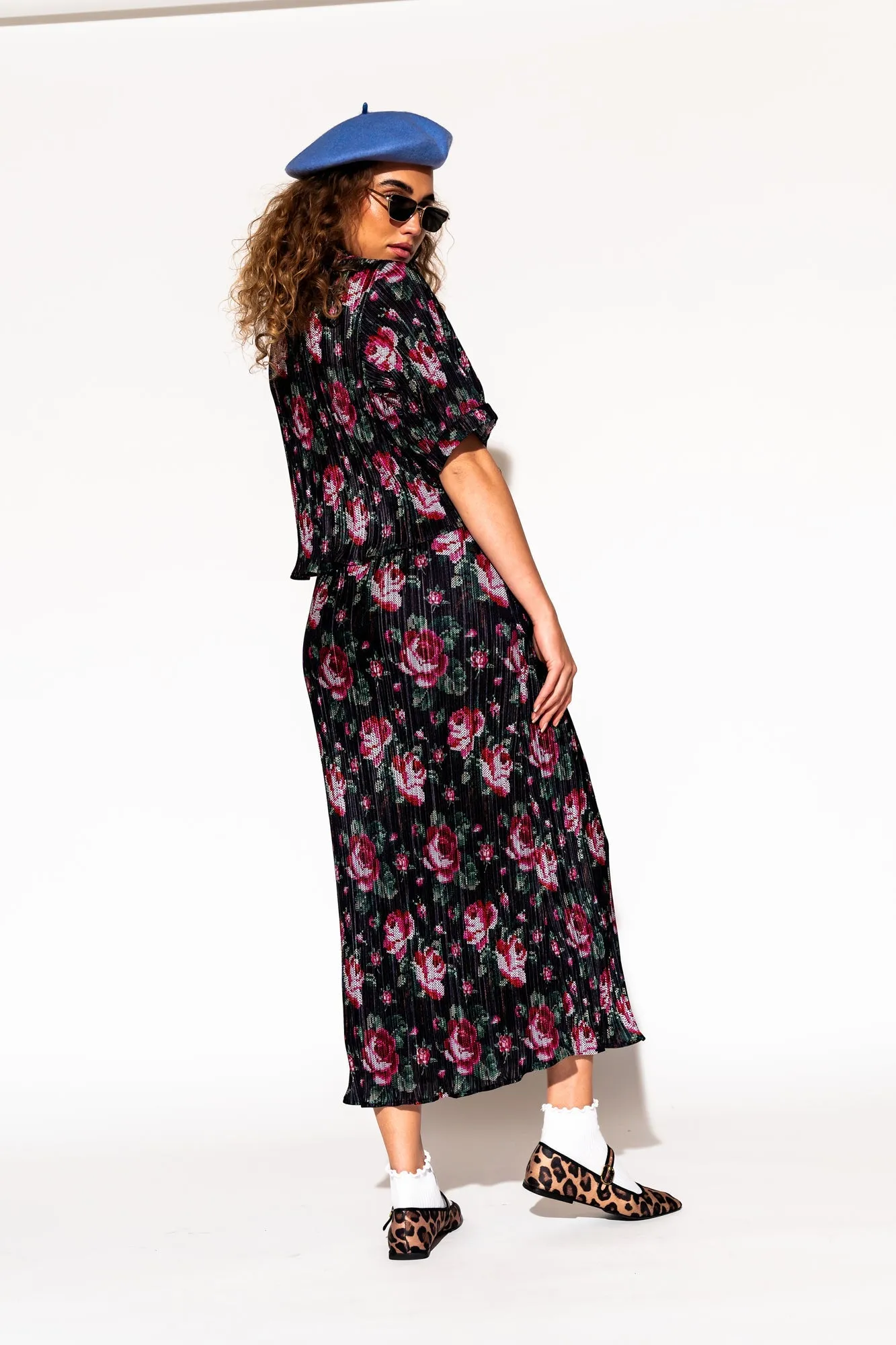 Ćest la Vie Plissé Skirt Set in Cross Stitch Floral
