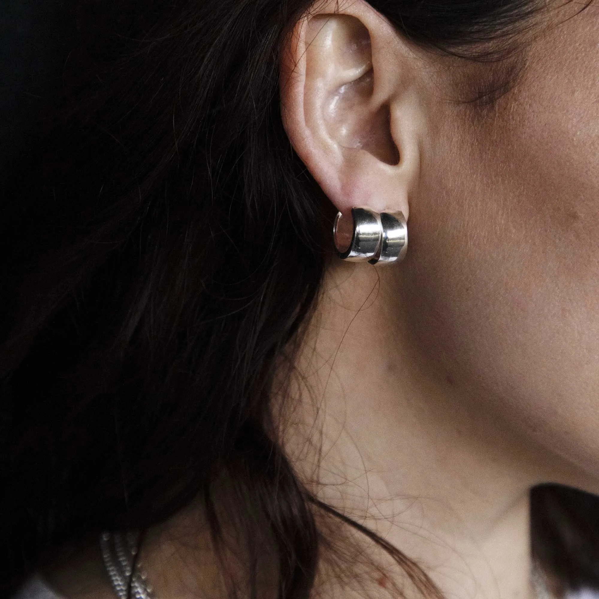 Estée Lalonde Midi Bold Hoop Earrings Sterling Silver