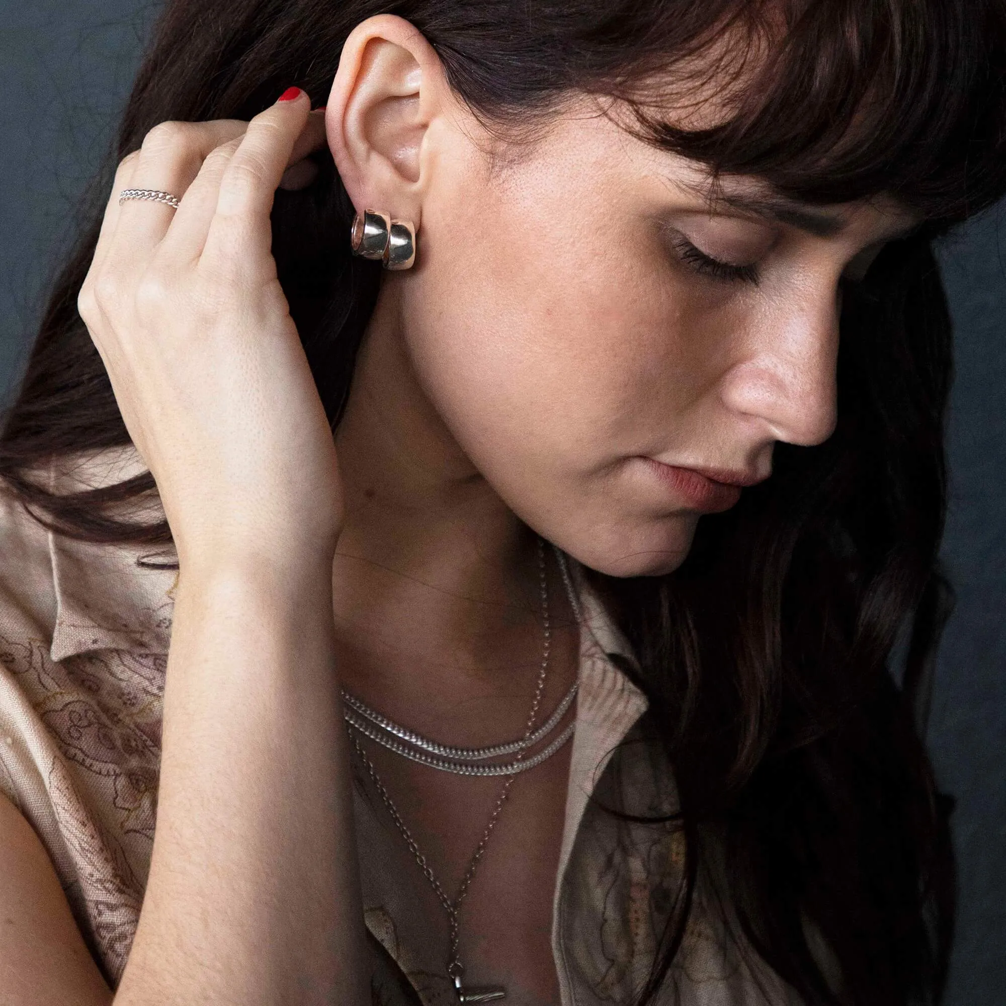Estée Lalonde Midi Bold Hoop Earrings Sterling Silver