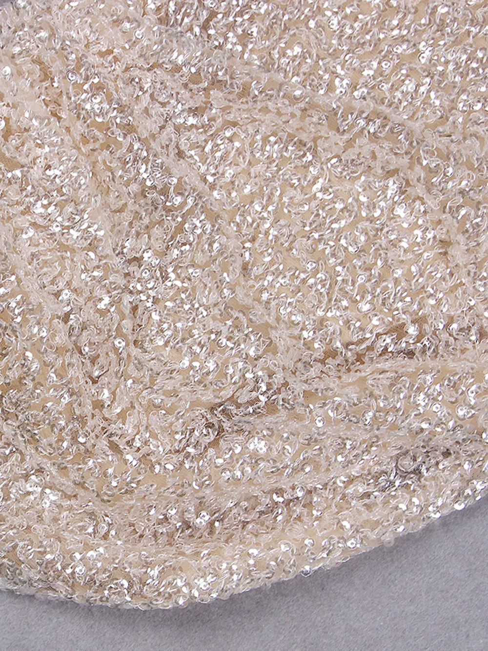 ETAME Sequins Mini Dress in Beige