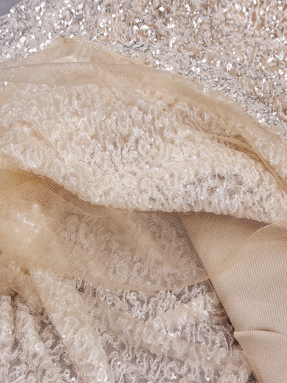 ETAME Sequins Mini Dress in Beige