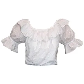 Eyelet Scoop Neck Blouse