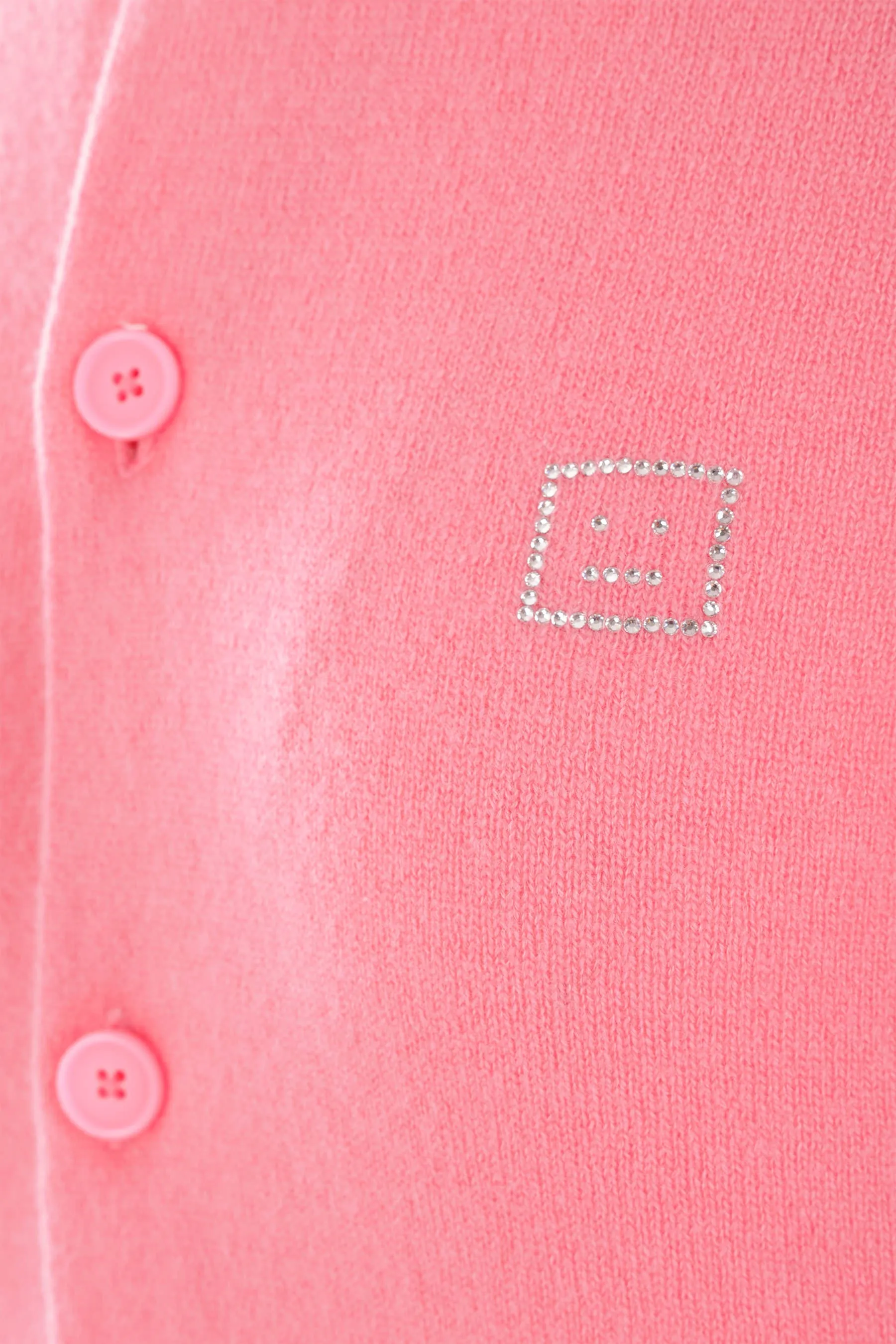 Face Logo embellishment wool cardigan